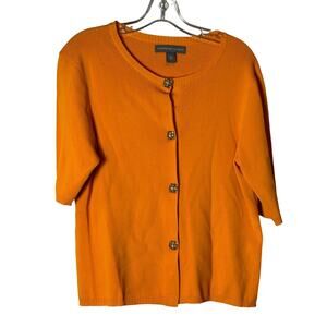 Vintage EUC Josephine Chaus Orange Snap Front Jewel Sparkly Buttons Golden Girls